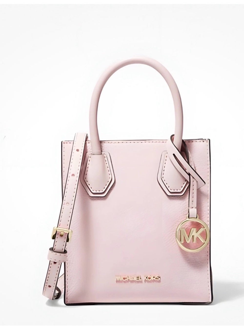 NWOT MICHAEL KORS Mercer Extra-Small Pebbled Leather Crossbody Bag pink